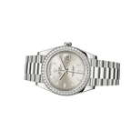 Day-Date 40mm Silver Dial 18 kt White Gold Diamonds 228349RBR-0001
