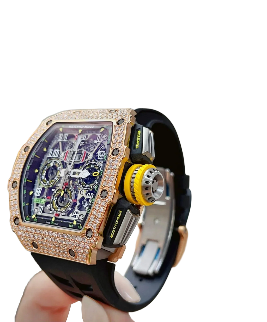 RM 11-03 Flyback Chronograph Diamond Set Rose Gold