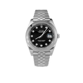 Datejust 126300 Smooth Bezel Watch 41mm Black Diamond Dial