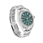Sky-Dweller 42mm Steel White Gold Green Dial Mens Watch 336934