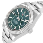 Sky-Dweller 42mm Steel White Gold Green Dial Mens Watch 336934