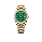 Day-Date 40 Yellow Gold Green Roman Numeral Dial Diamond Bezel M228348RBR-0040