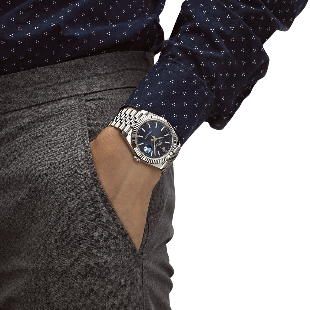Datejust 41mm 126334 Stainless Steel Fluted Motif Blue Dial Jubilee
