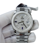 Day-Date 40 President White Gold Diamond Paved Dial with Sapphires 228349RBR