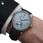 Perpetual 1908 39mm White Gold Platinum Ice Blue Dial Black Alligator Leather Strap m52506-0003