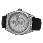 Sky-Dweller 42mm 18K White Gold Meteorite Dial Diamond Watch 326259TBR