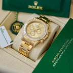 Daytona 18K Yellow Gold Gold Sundust Dial Diamond Bezel Oyster Bracelet 40 mm 126598TBR