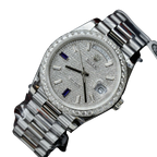 Day-Date 40 President White Gold Diamond Paved Dial with Sapphires 228349RBR