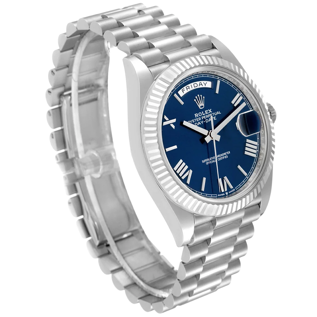 President Day-Date 40mm Blue Dial Platinum Mens Watch 228236