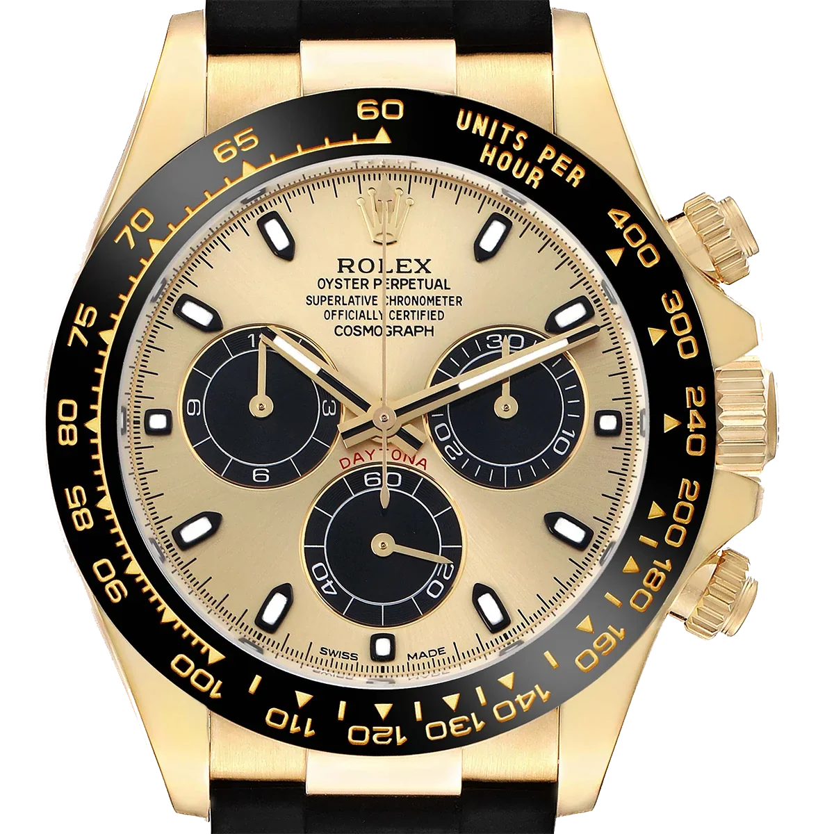 Daytona Pikachu 40mm Yellow Gold Champagne Dial Mens Watch 116518