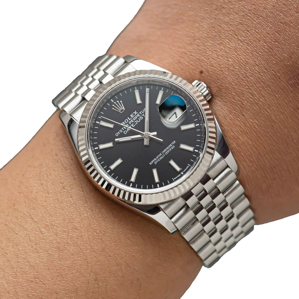 Datejust 41mm Steel White Gold Black Dial Mens Watch m126334-0018