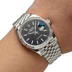 Datejust 41mm Steel White Gold Black Dial Mens Watch m126334-0018