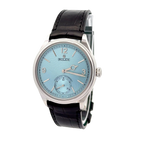 Perpetual 1908 39mm White Gold Platinum Ice Blue Dial Black Alligator Leather Strap m52506-0003