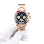 Daytona 116595RBOW Rainbow Rose Gold Black Dial Sapphire Bezel