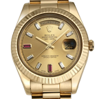President Day-Date II 41mm 218238 18k Yellow Gold & Ruby Dial