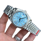 Day-Date 40mm Ice Blue Dial Baguette Set Bezel 228396TBR