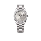 Day-Date 40mm Silver Dial 18 kt White Gold Diamonds 228349RBR-0001