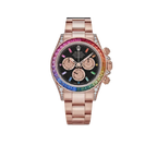 Daytona 116595RBOW Rainbow Rose Gold Black Dial Sapphire Bezel