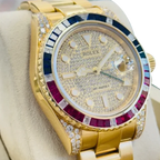 GMT-Master II 40mm Yellow Gold Pepsi Bezel Diamond Set Watch 116718LN
