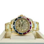 GMT-Master II 40mm Yellow Gold Pepsi Bezel Diamond Set Watch 116718LN