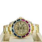 GMT-Master II 40mm Yellow Gold Pepsi Bezel Diamond Set Watch 116718LN