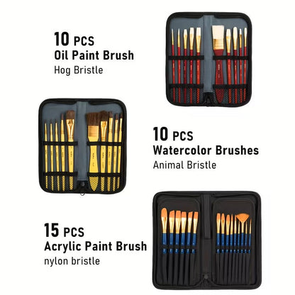 158pcs Deluxe Large Painting Kit with Metal And Solid Beech Wood Easel