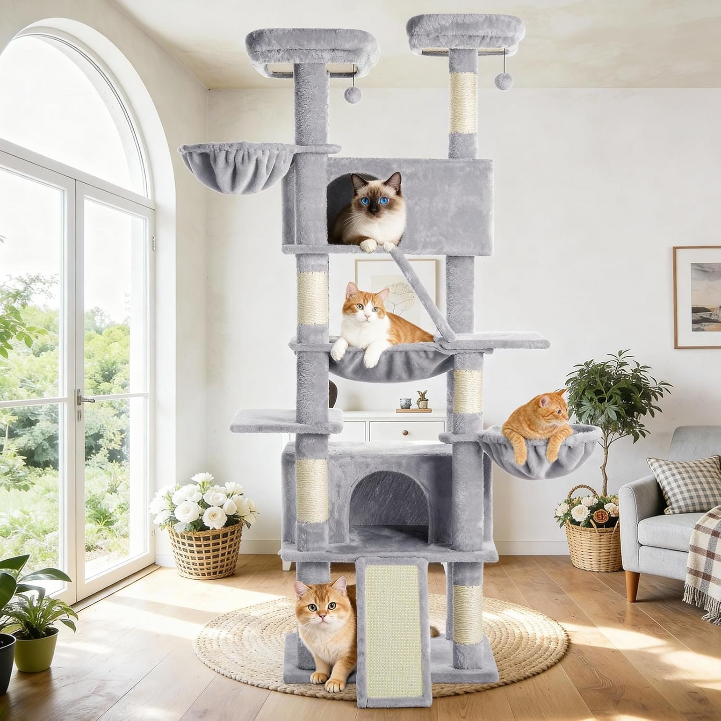 Cat Tree 82 in Multi-Level Cat Tower for Indoor Cats