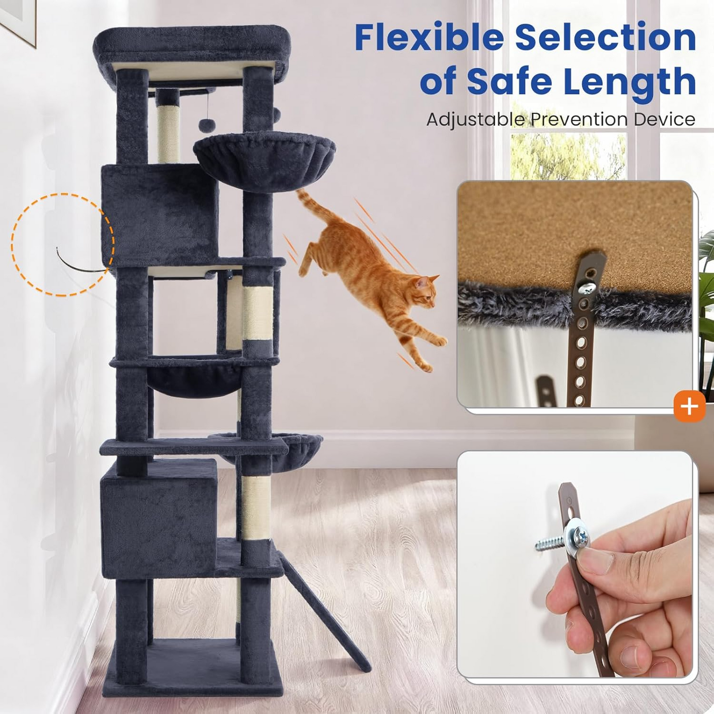 Cat Tree 82 in Multi-Level Cat Tower for Indoor Cats