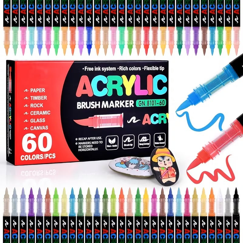 SOLZERY 120 Colors Acrylic Paint Markers