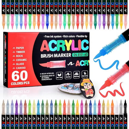 SOLZERY 120 Colors Acrylic Paint Markers