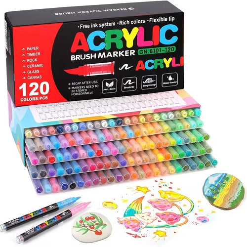 SOLZERY 120 Colors Acrylic Paint Markers