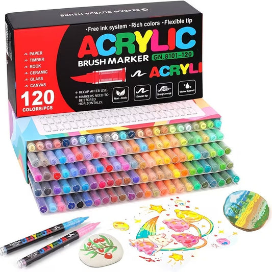 SOLZERY 120 Colors Acrylic Paint Markers