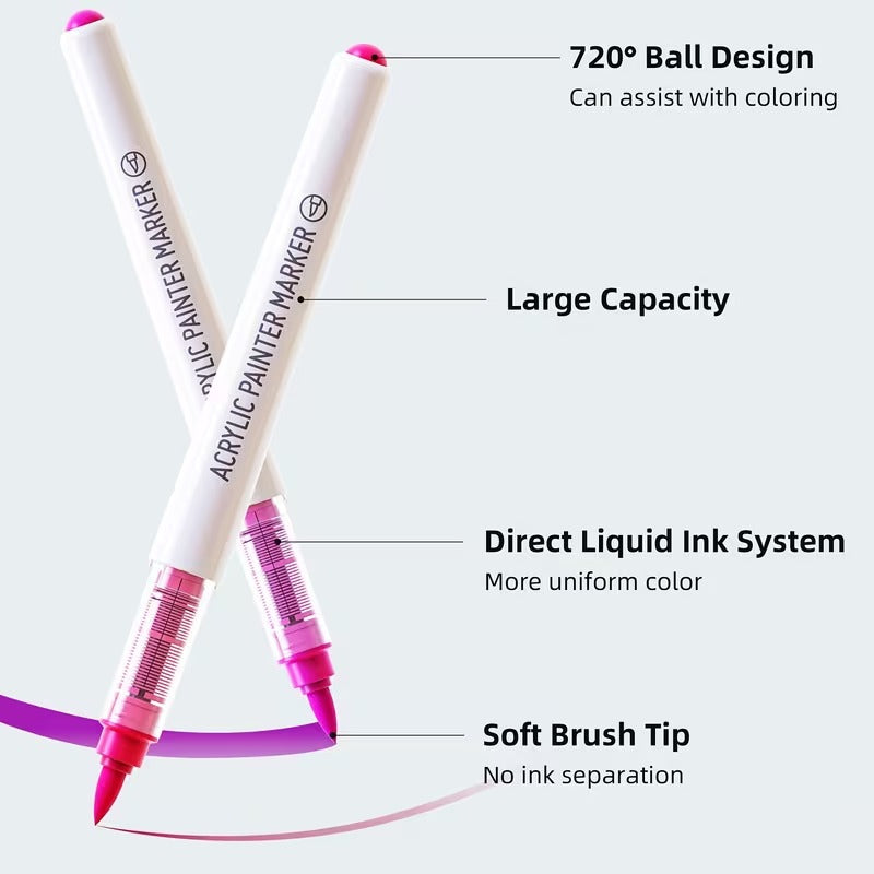 SOLZERY 288 Colors Acrylic Paint Markers