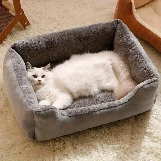 Comfortable Plush Square Pet Bed