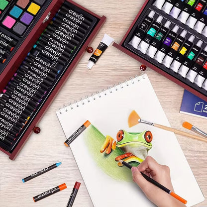 175pcs Deluxe Art Set With 2 Drawing Pads