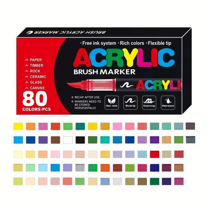 SOLZERY 120 Colors Acrylic Paint Markers