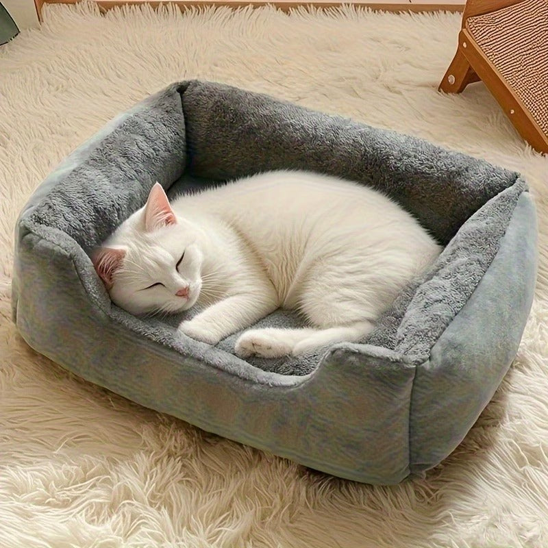 Comfortable Plush Square Pet Bed