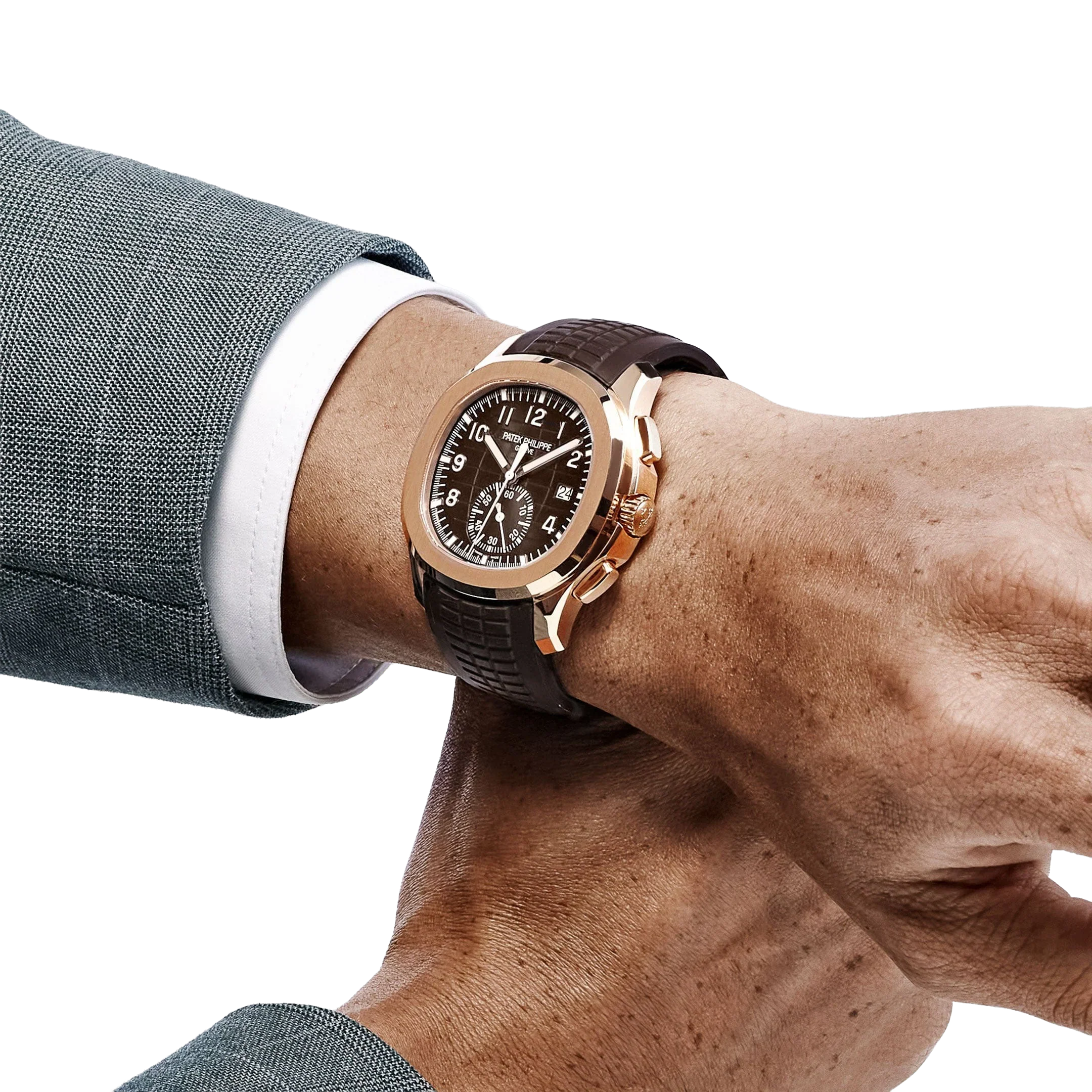 Aquanaut 42mm 5968R-001 Chronograph Rose Gold Brown Dial