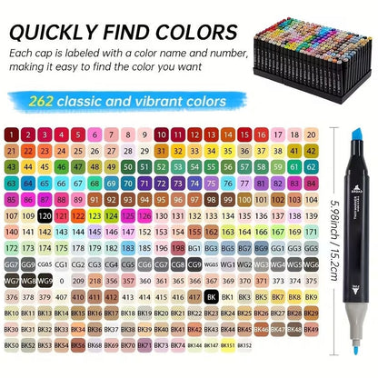 SOLZERY 262 Colors Alcohol Markers for Artist Drawing