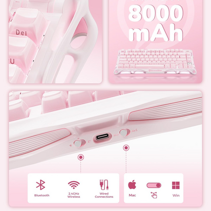 GravaStar Mercury K1 75% Pink Wireless Keyboard