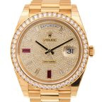 Day-Date 40mm Yellow Gold Diamond Ruby Pave Dial Diamond Bezel 228348RBR