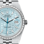 Land-Dweller Oyster 40mm Platinum & Diamonds Ice Blue Honeycomb Motif Dial M127386TBR-0001