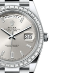 Day-Date 40mm Silver Dial 18 kt White Gold Diamonds 228349RBR-0001