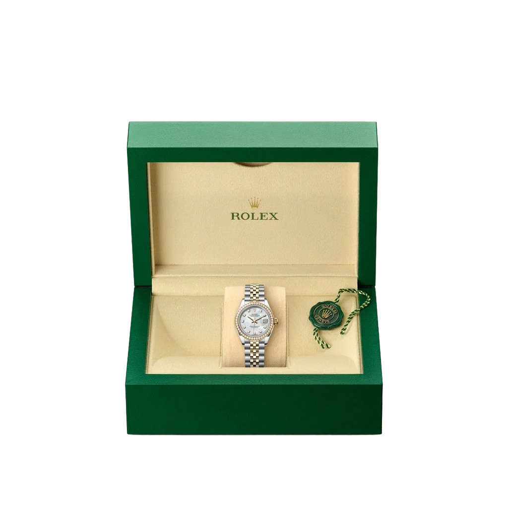 Lady-Datejust 28mm 279383RBR-0019 Oystersteel Mother of Pearl Diamond Dial Diamond Bezel Jubilee
