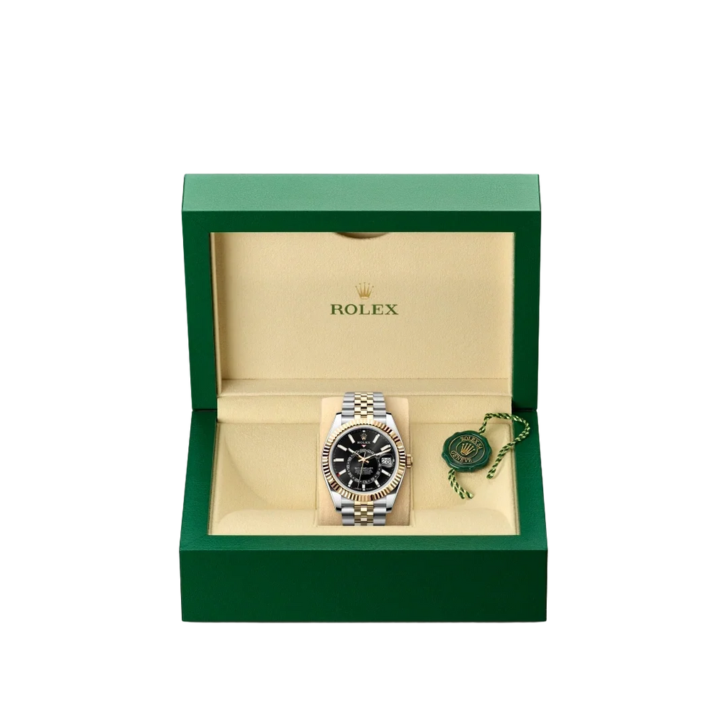 Sky-Dweller 42 mm Oyster, Oystersteel and Yellow Gold 336933 Bright Black