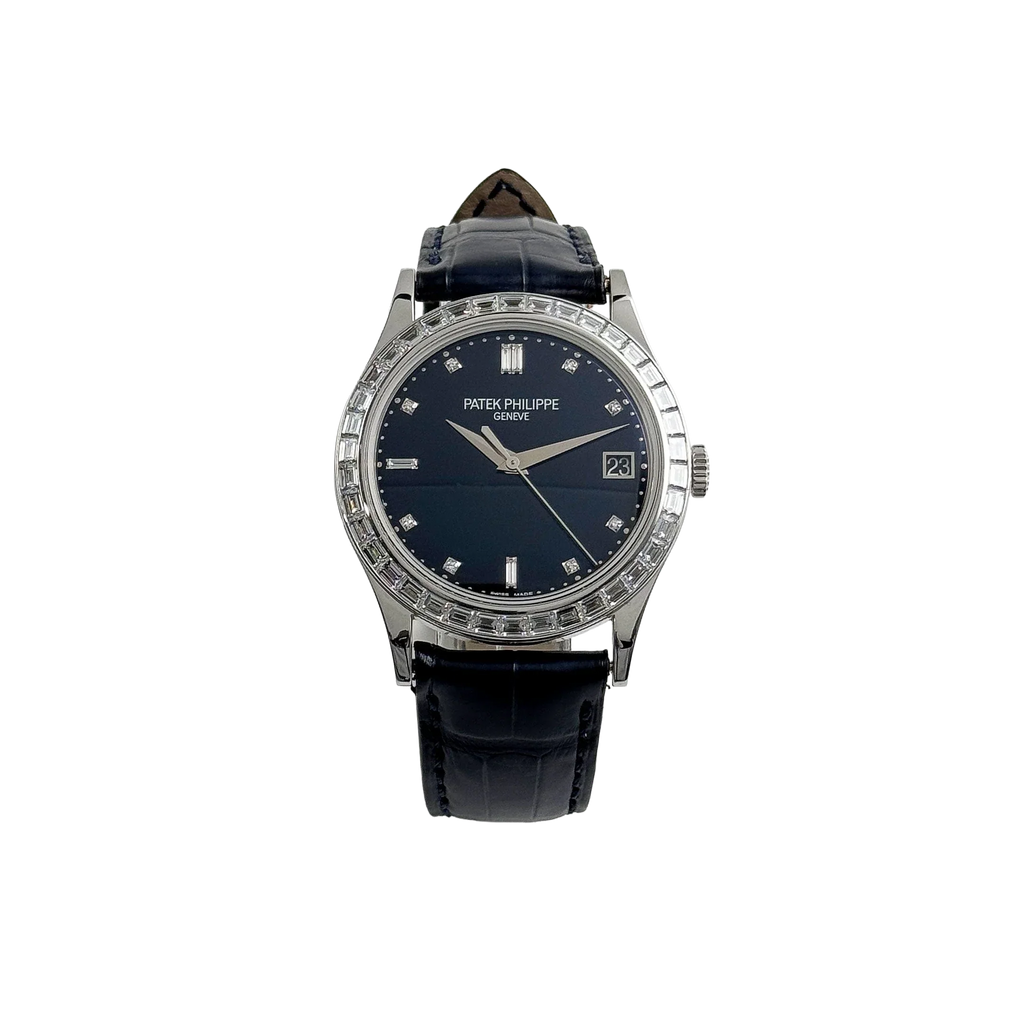 Calatrava 38mm 5298P-012 Platinum Black Diamond Dial Diamond Bezel
