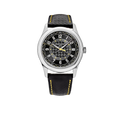 Calatrava 40mm 6007G-001 White Gold Black Dial Yellow Accents
