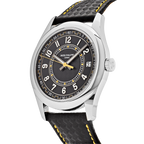 Calatrava 40mm 6007G-001 White Gold Black Dial Yellow Accents