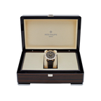 Calatrava 40mm 6007G-001 White Gold Black Dial Yellow Accents
