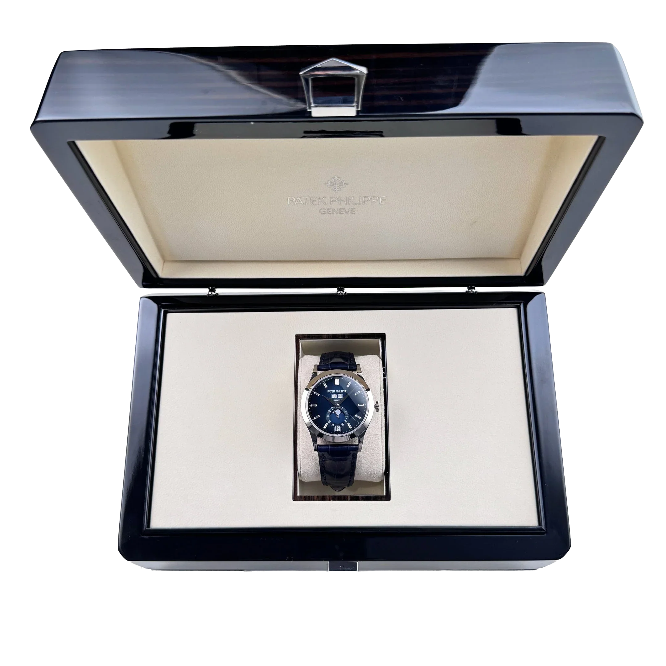 Complications 39mm 5396G-017 Annual Calendar Moon Phases White Gold Blue Dial
